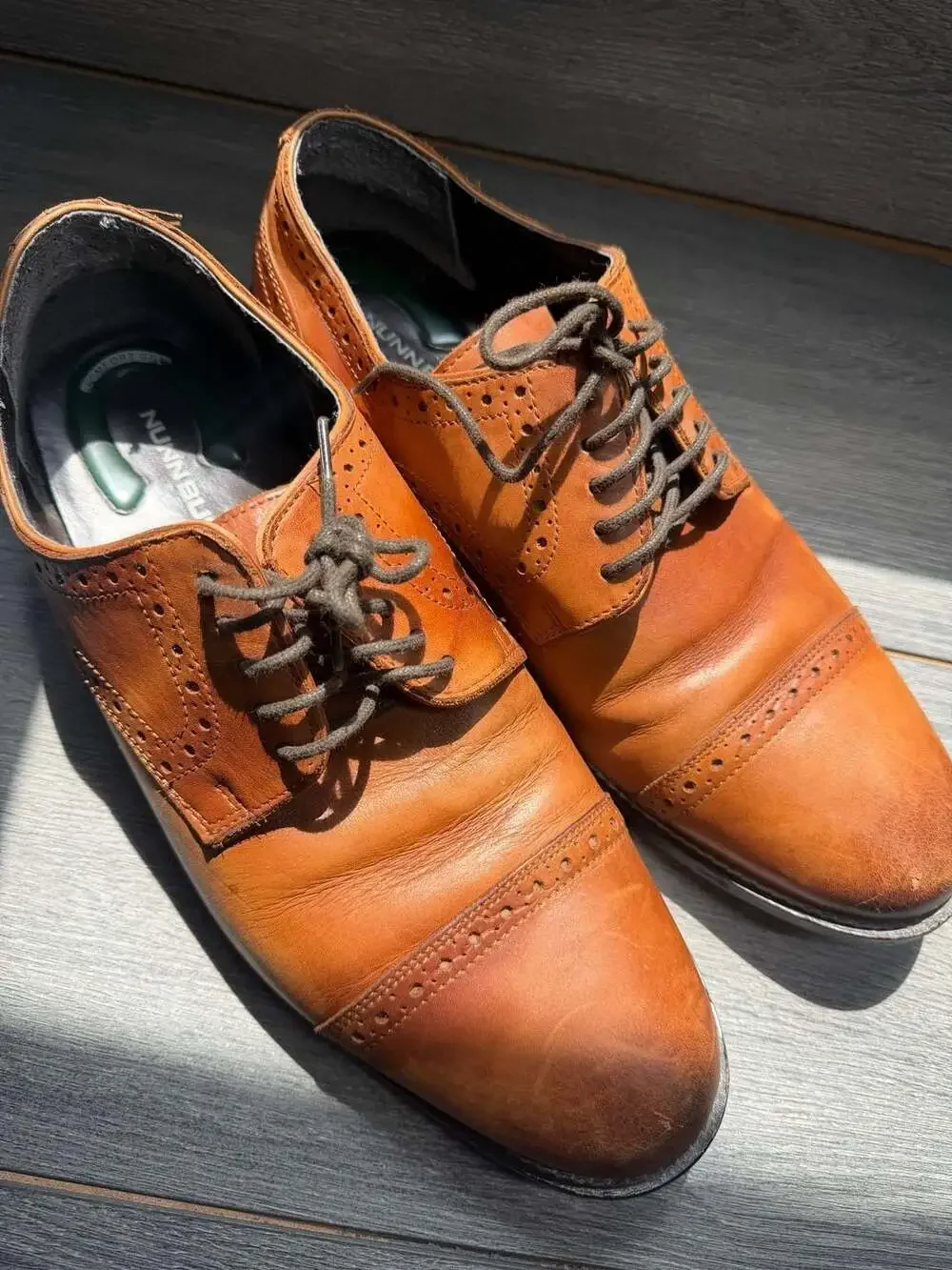 Nunn Bush Fifth Ward Flex Cap Toe Oxford Cognac